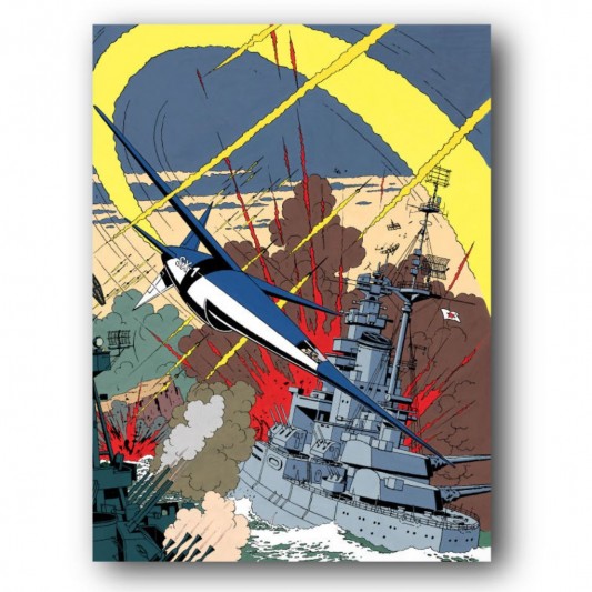 Tableau Blake et Mortimer 5 - Bataille 50 x 70 cm - secondaire-1