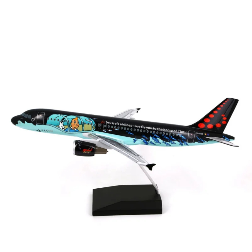 TINTIN: AIRBUS A320 RACKHAM SN BRUSSEL AIRLINES - réplique ABS 19 cm 1:200 Tintinimaginatio 2024 (29667