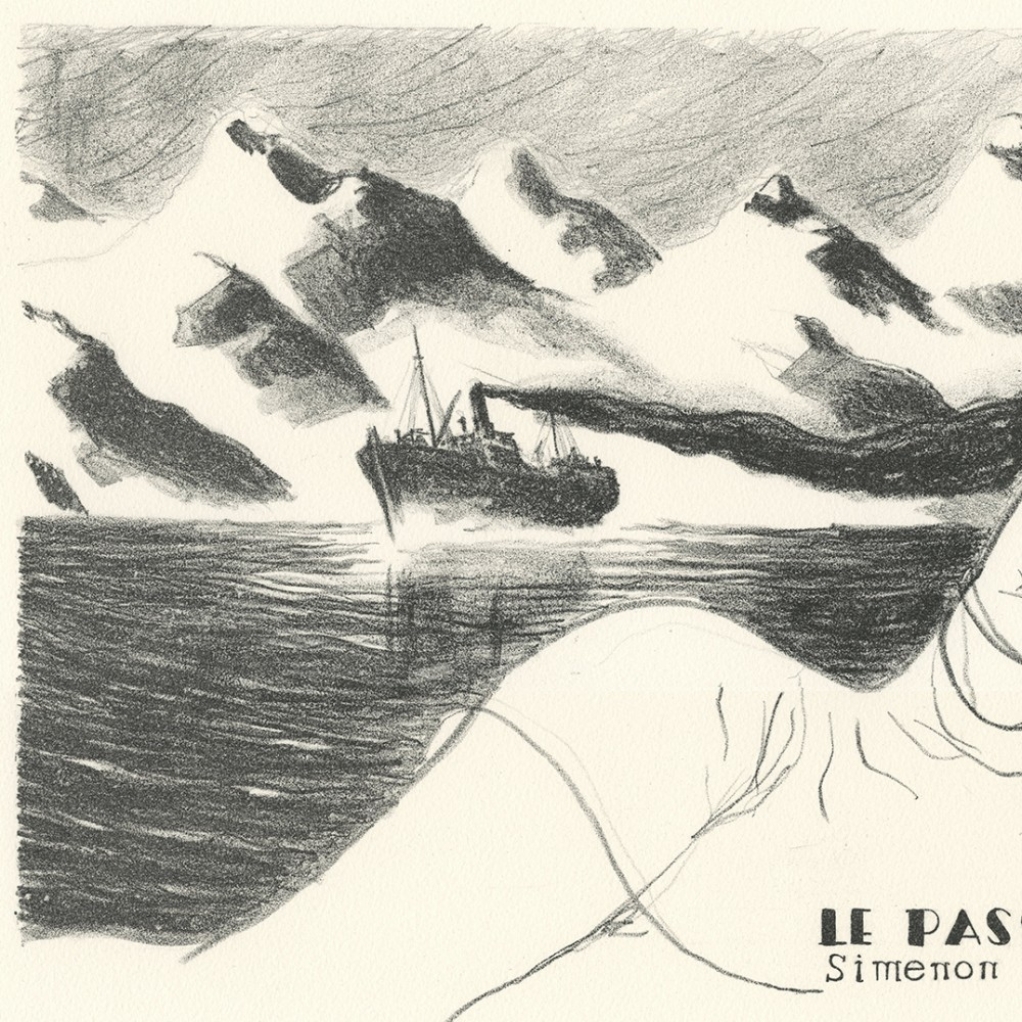 Lithographie Christian Cailleaux, Le passager du Polarlys - secondaire-2