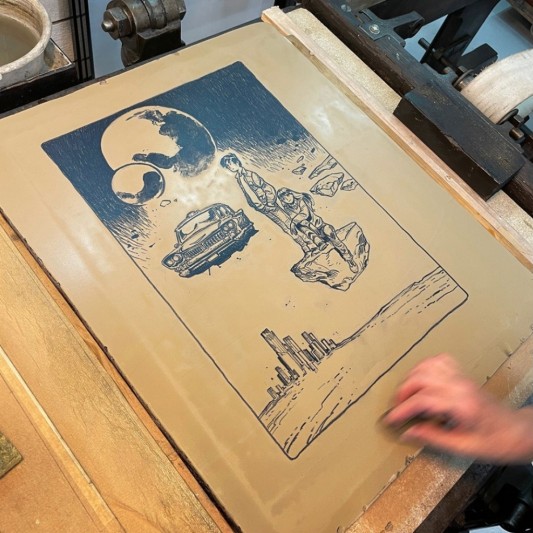 Lithographie Valérian vu par Virginie Augustin - secondaire-5