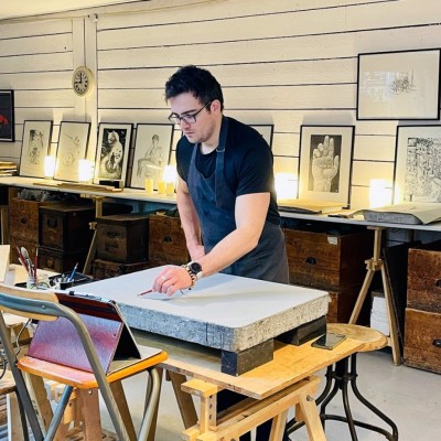 Lithographie Ronan Toulhoat,Tête de chien, grand format - secondaire-4