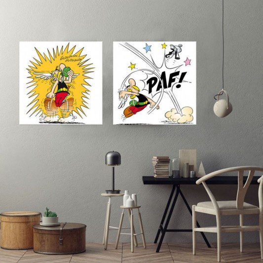 Digigraphie sur toile Astérix et Obélix - PAF - 50 X 50 cm - Toile sur chassis - secondaire-1