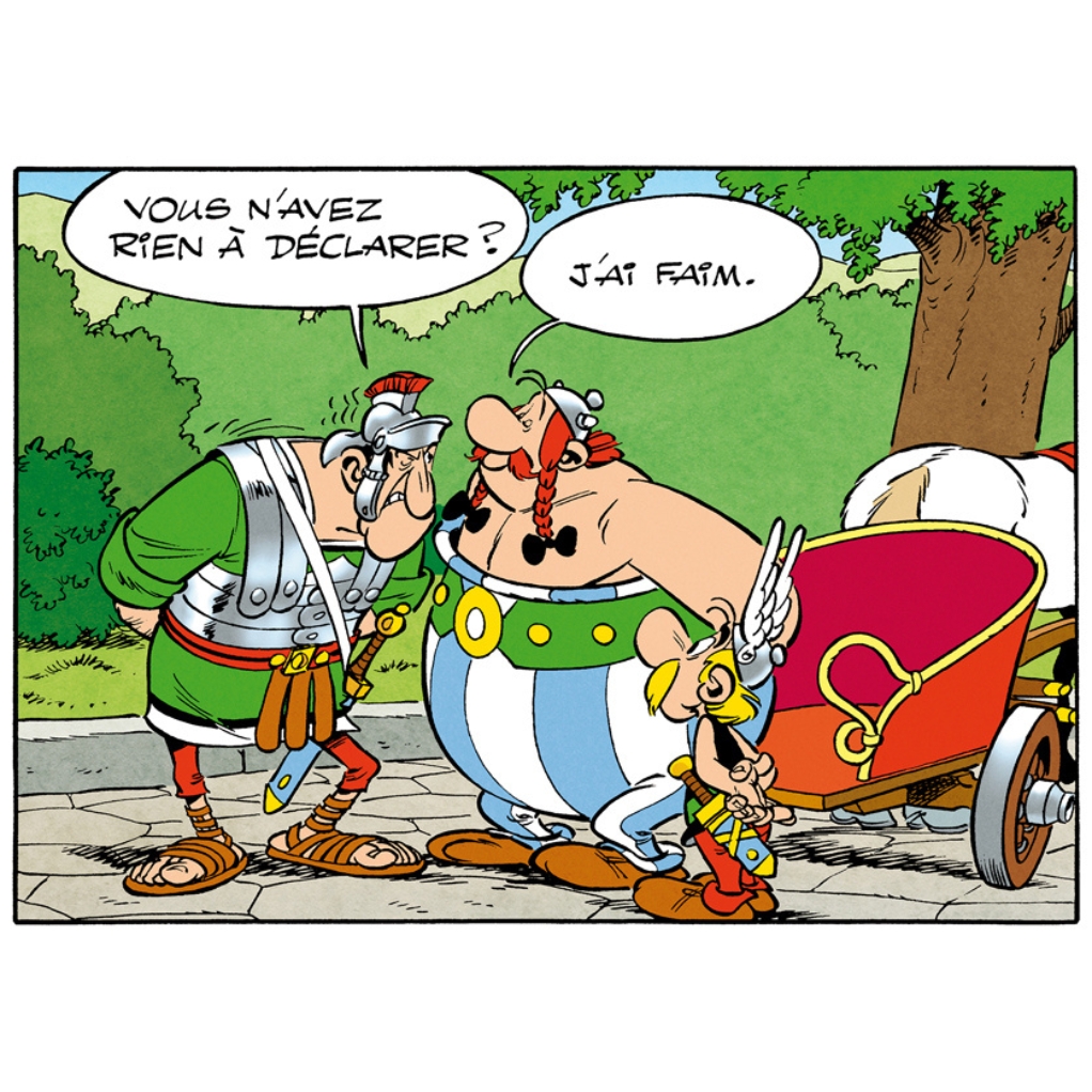 Digigraphie sur papier luxe Astérix & Obélix - J'ai faim - 50 x 40 cm - Cadre noir - secondaire-1