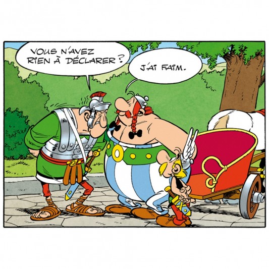 Digigraphie sur papier luxe Astérix & Obélix - J'ai faim - 50 x 40 cm - Cadre noir - secondaire-1