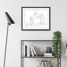 Digigraphie Astérix et Obélix, crayonné au noir - Amitié - 40 X 50 cm - Cadre noir - secondaire-1