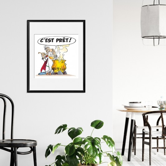 Digigraphie Astérix et Obélix - C'est prêt - 40 X 50 cm - Cadre noir - secondaire-1