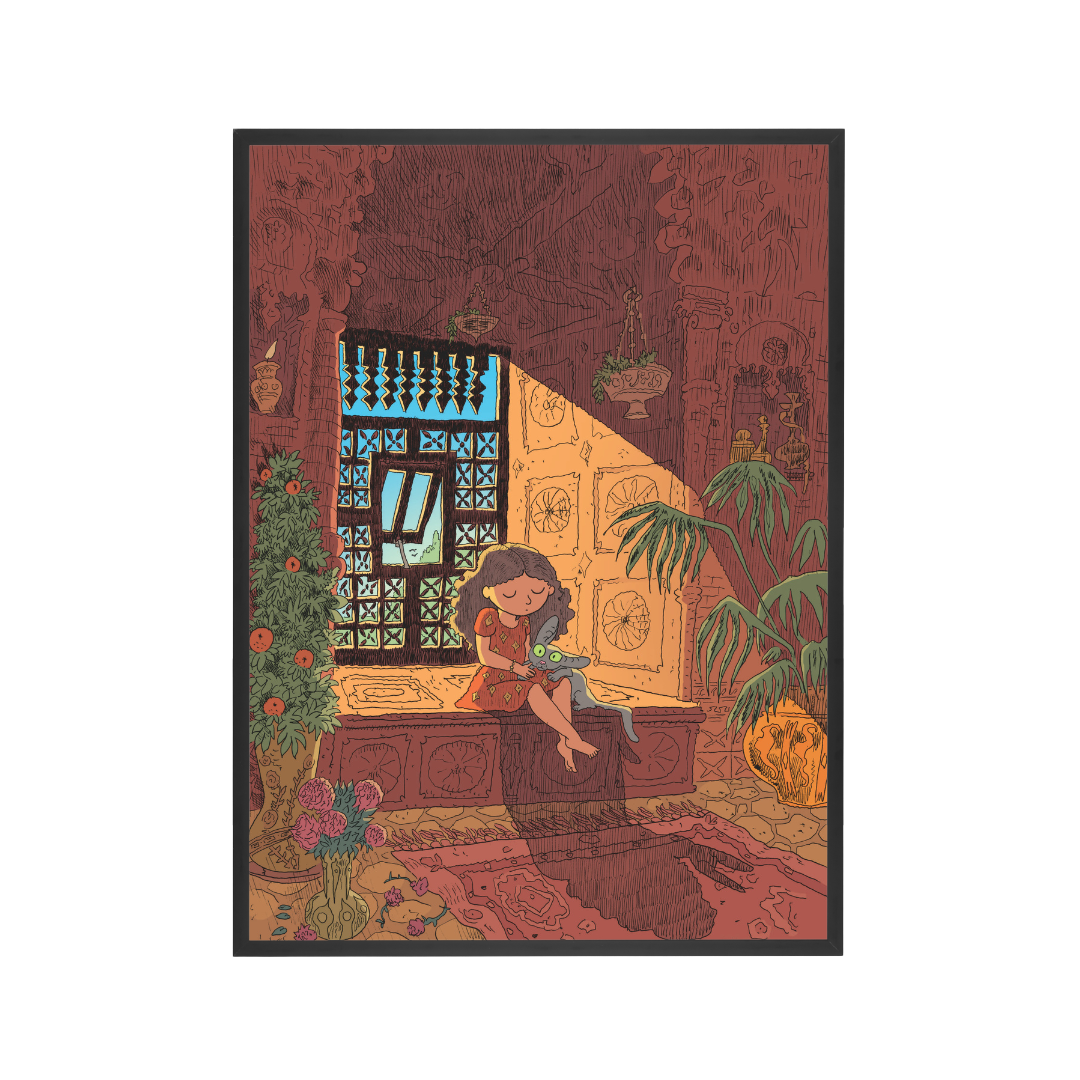 Digigraphie Joann Sfar Le Chat du Rabbin - Zlabya et le Chat - secondaire-2