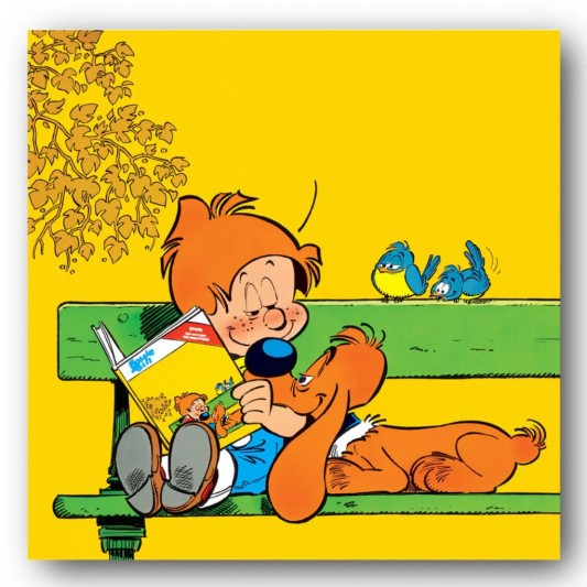 Tableau Boule et Bill 4 - La lecture 80x80 cm - secondaire-1