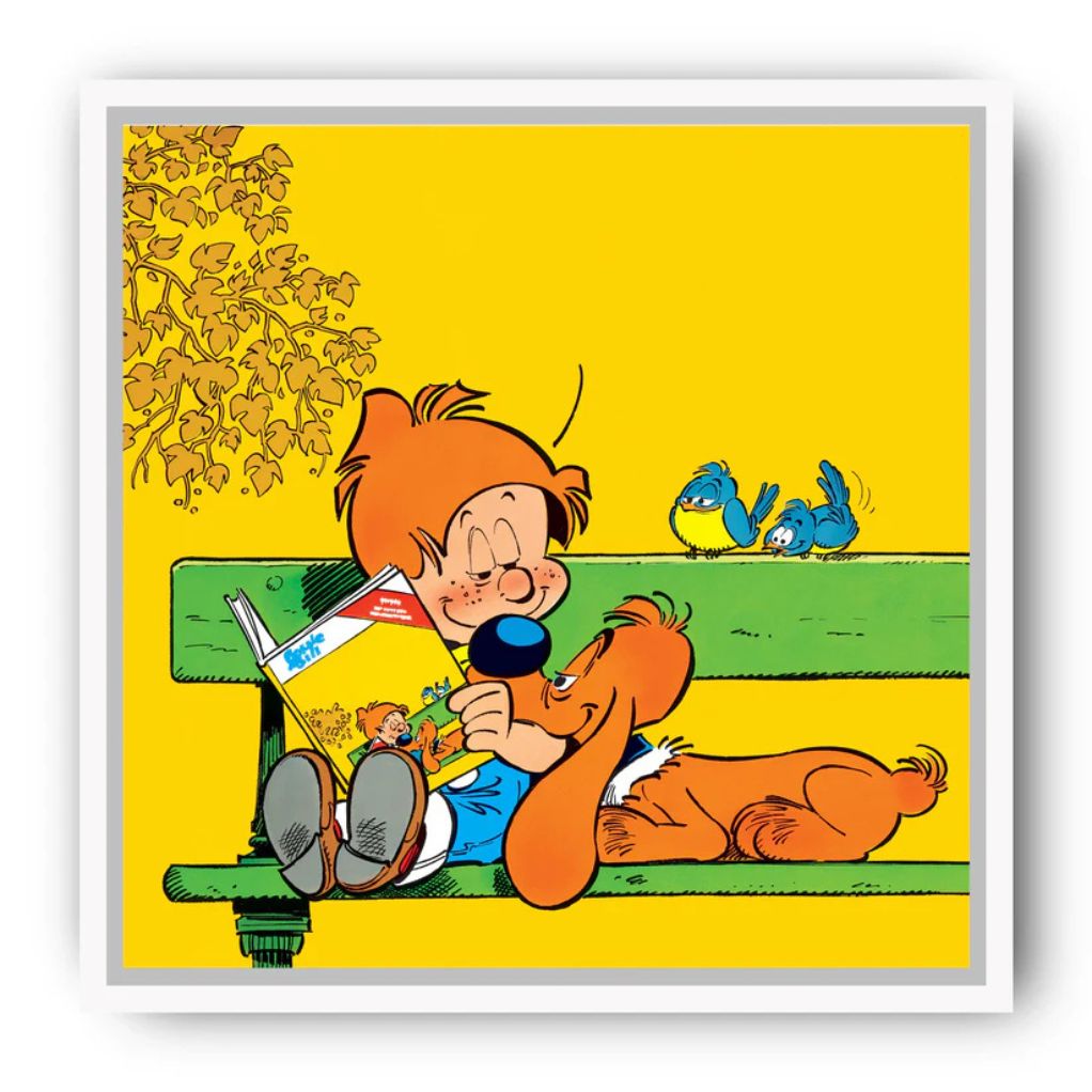 Tableau Boule et Bill 4 - La lecture 80x80 cm - secondaire-3