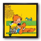 Tableau Boule et Bill 4 - La lecture 80x80 cm - secondaire-4