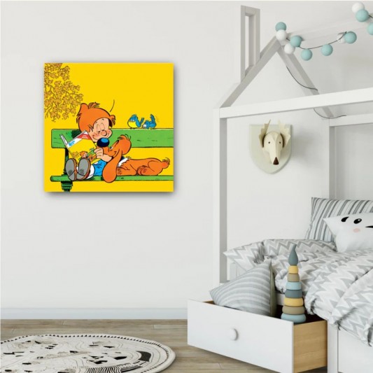 Tableau Boule et Bill 4 - La lecture 80x80 cm - secondaire-7