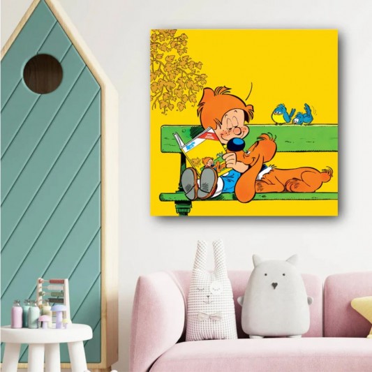 Tableau Boule et Bill 4 - La lecture 80x80 cm - secondaire-9