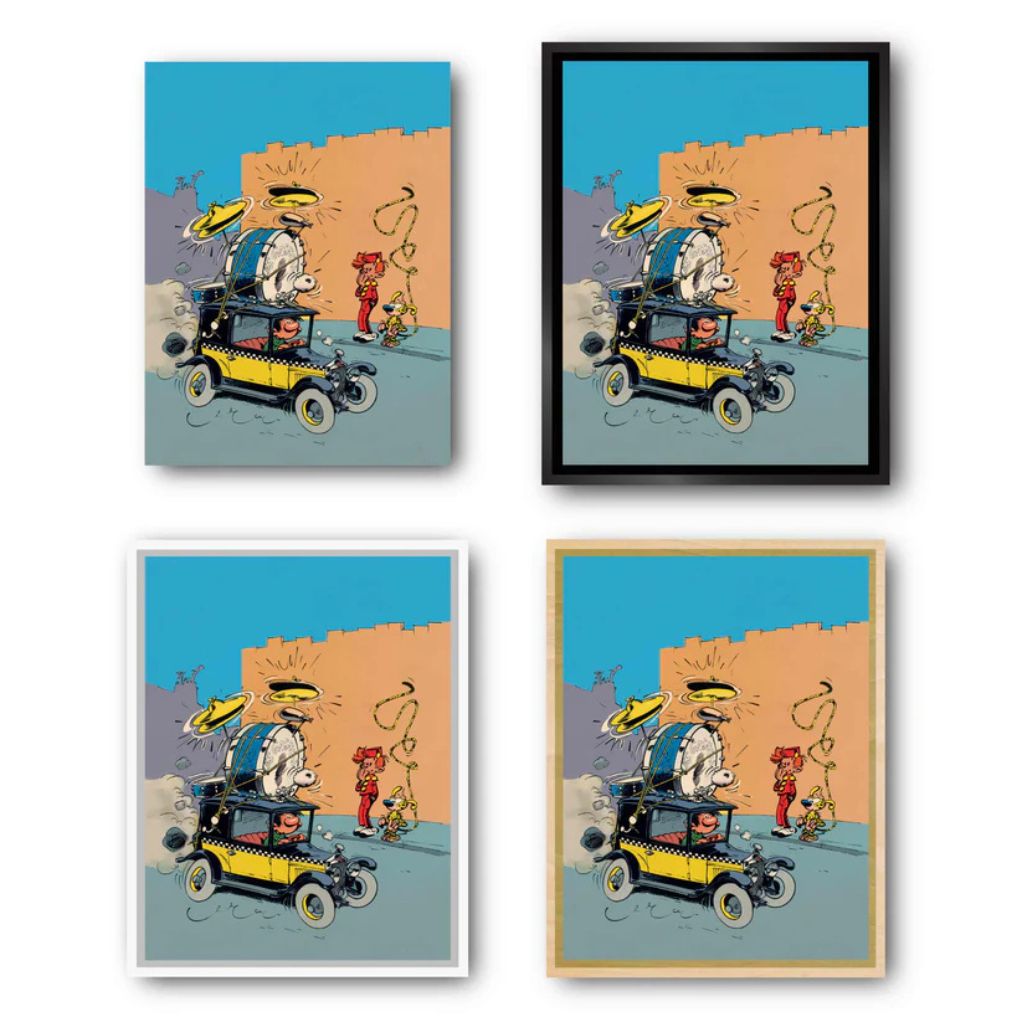 Tableau Spirou 6 - Spirou et la voiture de Gaston 45x70 cm - secondaire-6