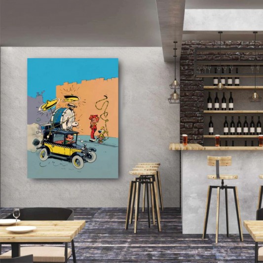 Tableau Spirou 6 - Spirou et la voiture de Gaston 45x70 cm - secondaire-7