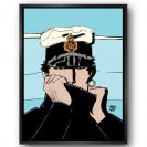 Tableau Corto Maltese 6 - Portrait bleu ciel Hugo Pratt - secondaire-2