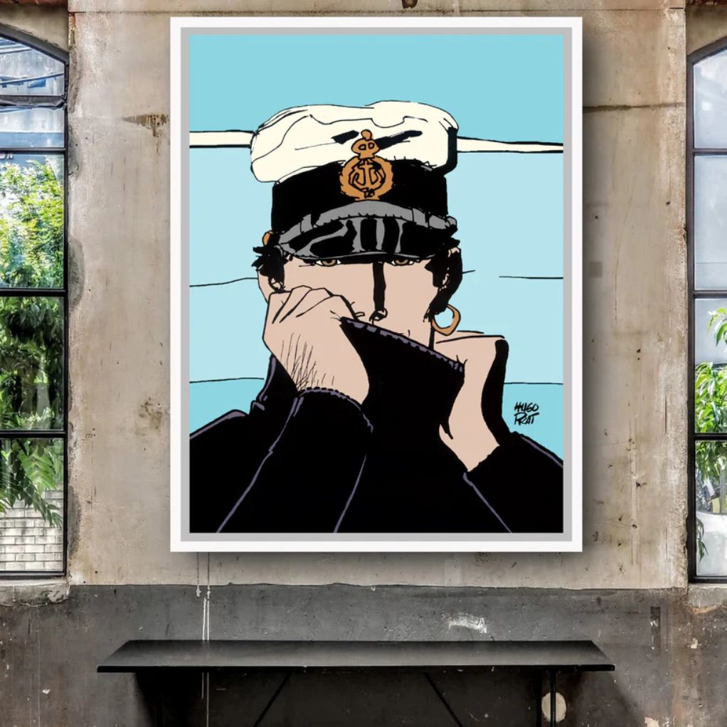 Tableau Corto Maltese 6 - Portrait bleu ciel Hugo Pratt - secondaire-7