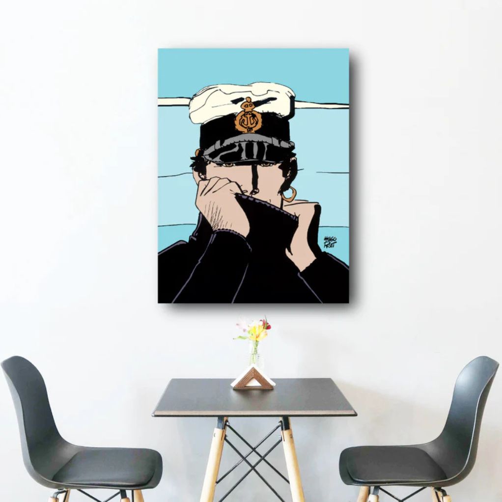 Tableau Corto Maltese 6 - Portrait bleu ciel 50x70 cm - secondaire-6