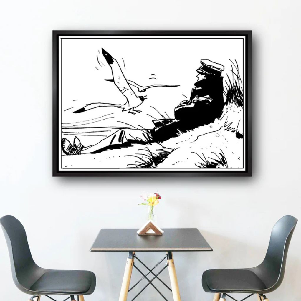 Tableau Corto Maltese 7 - Les dunes noir et blanc 70x50 cm - secondaire-5