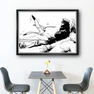 Tableau Corto Maltese 7 - Les dunes noir et blanc 70x50 cm - secondaire-5