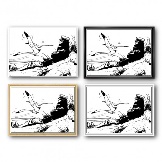 Tableau Corto Maltese 7 - Les dunes noir et blanc 70x50 cm - secondaire-7