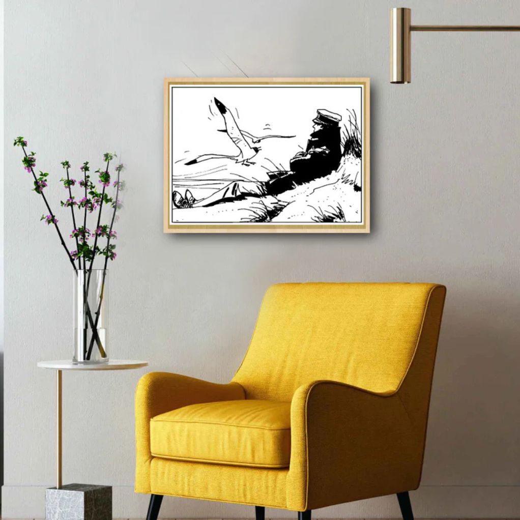 Tableau Corto Maltese 7 - Les dunes noir et blanc 70x50 cm - secondaire-8