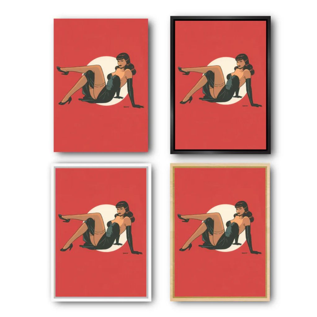 Tableau Pin up 7 - Fond rouge - secondaire-5