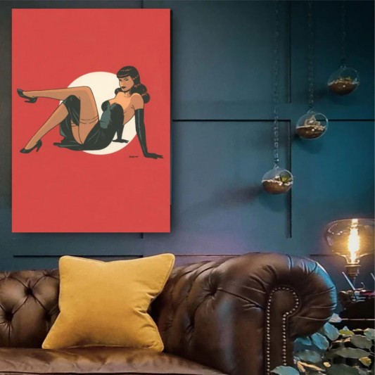 Tableau Pin up 7 - Fond rouge - secondaire-7