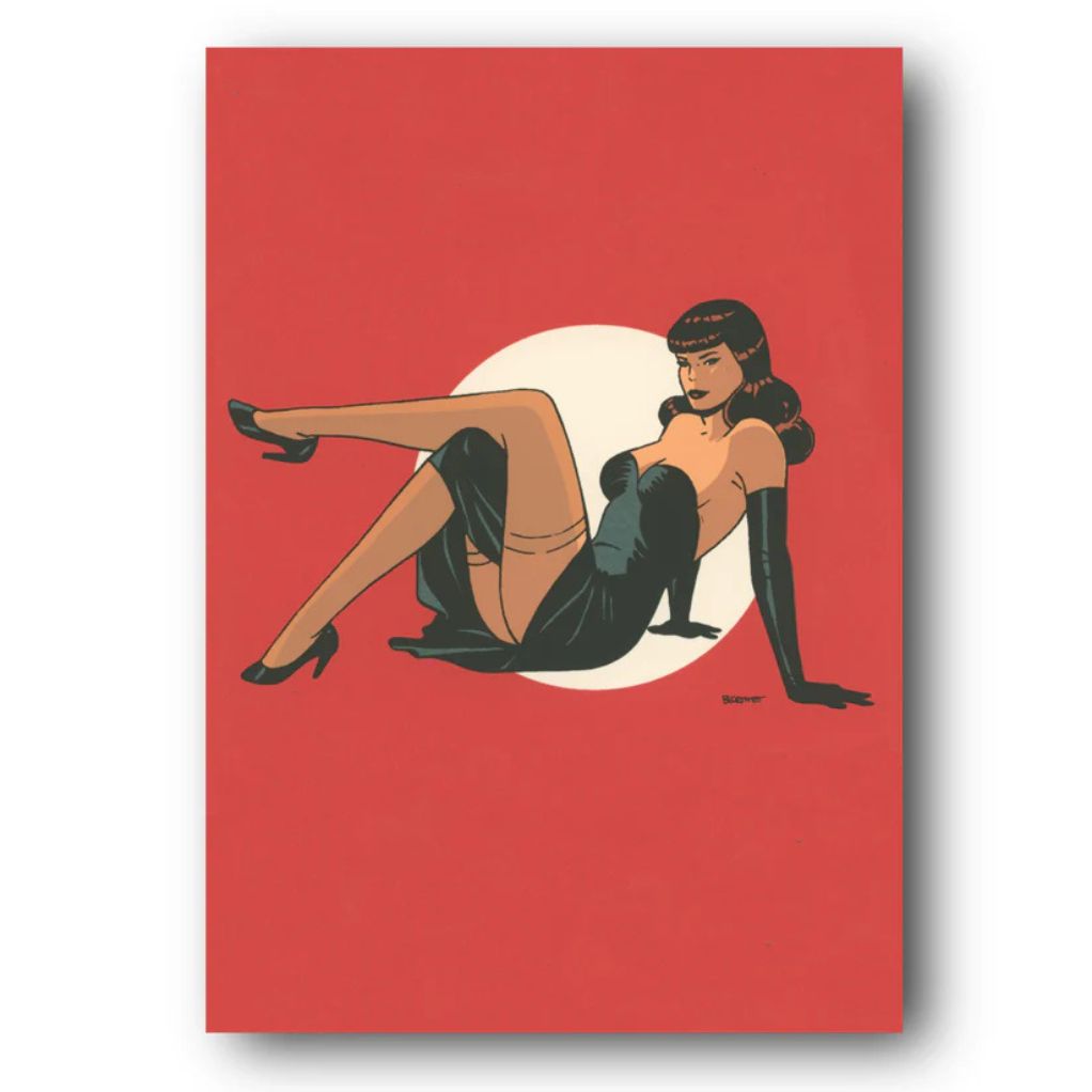 Tableau Pin up 7 - Fond rouge 50x70 cm - secondaire-1