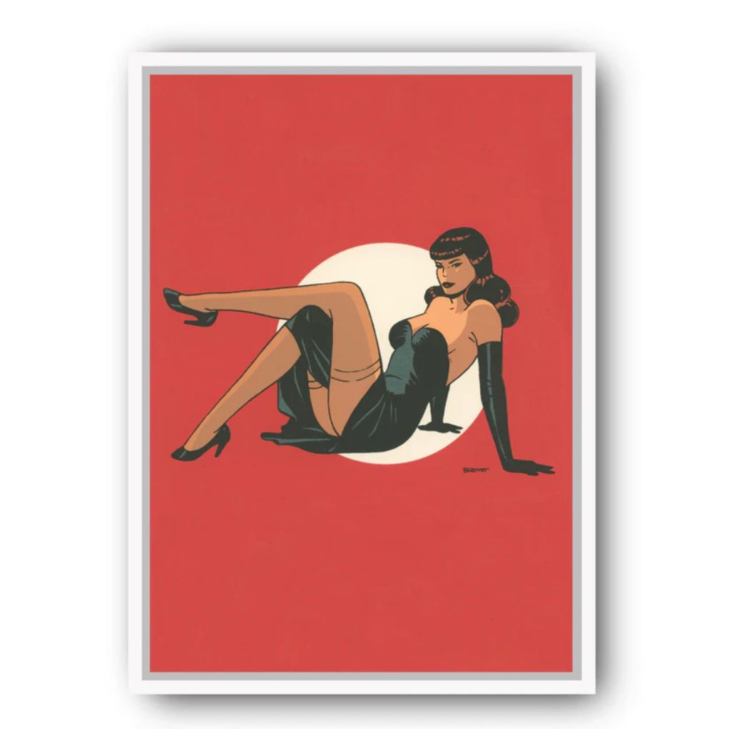 Tableau Pin up 7 - Fond rouge 50x70 cm - secondaire-4