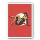 Tableau Pin up 7 - Fond rouge 50x70 cm - secondaire-4
