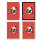 Tableau Pin up 7 - Fond rouge 50x70 cm - secondaire-5