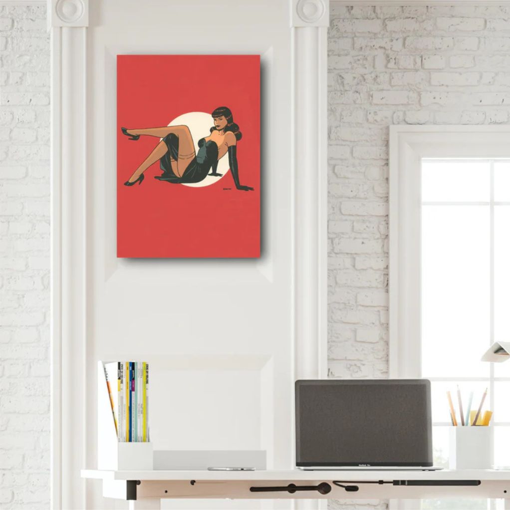 Tableau Pin up 7 - Fond rouge 50x70 cm - secondaire-8