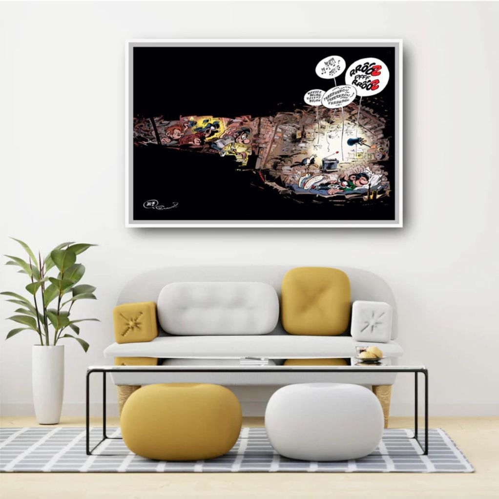 Tableau Gaston Lagaffe 9 - La sieste 75x50 cm - secondaire-4