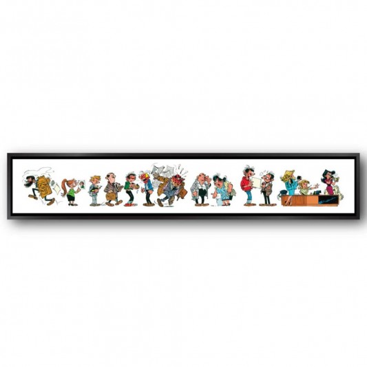 Tableau Gaston Lagaffe 11 - Les personnages de Gaston 150x23 cm - secondaire-4