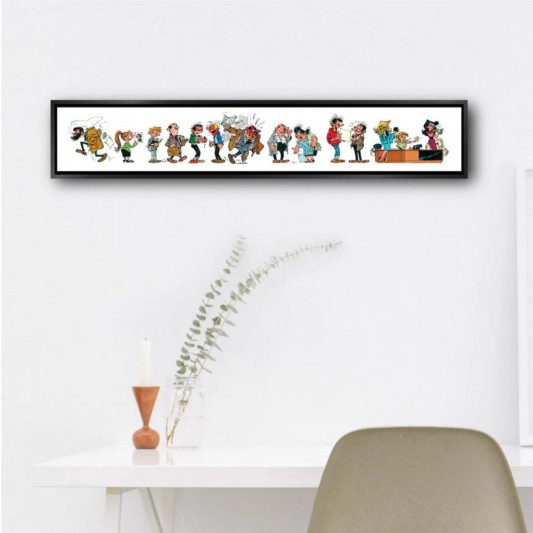 Tableau Gaston Lagaffe 11 - Les personnages de Gaston 150x23 cm - secondaire-5