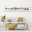 Tableau Gaston Lagaffe 11 - Les personnages de Gaston 150x23 cm - secondaire-6