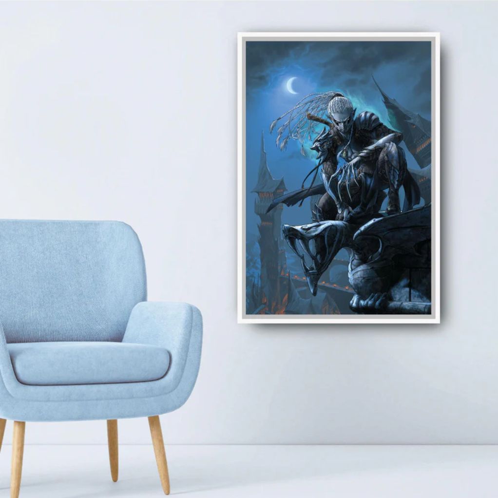 Tableau Le monde d'Aquilon 1 - Gaw'yn l'elfe noir 70x100 cm - secondaire-2