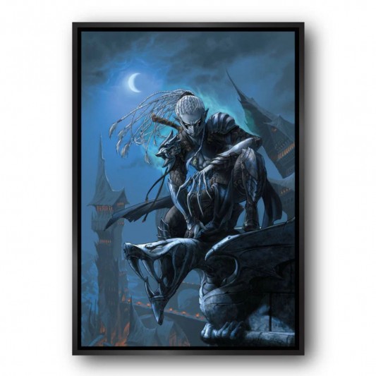 Tableau Le monde d'Aquilon 1 - Gaw'yn l'elfe noir 70x100 cm - secondaire-6