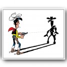 Tableau Lucky Luke 2 - L'homme qui tire plus vite... 70x55 cm - secondaire-2