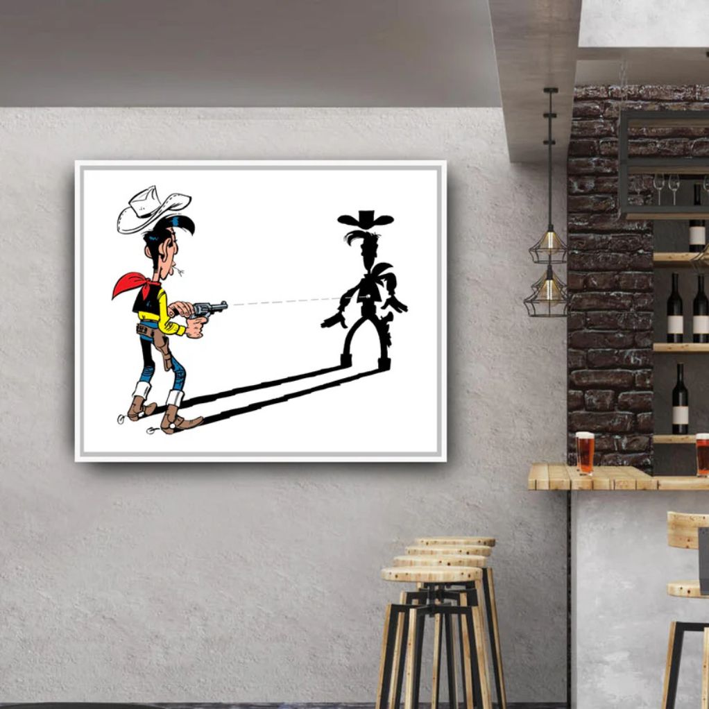 Tableau Lucky Luke 2 - L'homme qui tire plus vite... 70x55 cm - secondaire-6