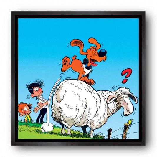 Tableau Boule et Bill 2 - Saute-mouton 80x80 cm - secondaire-3