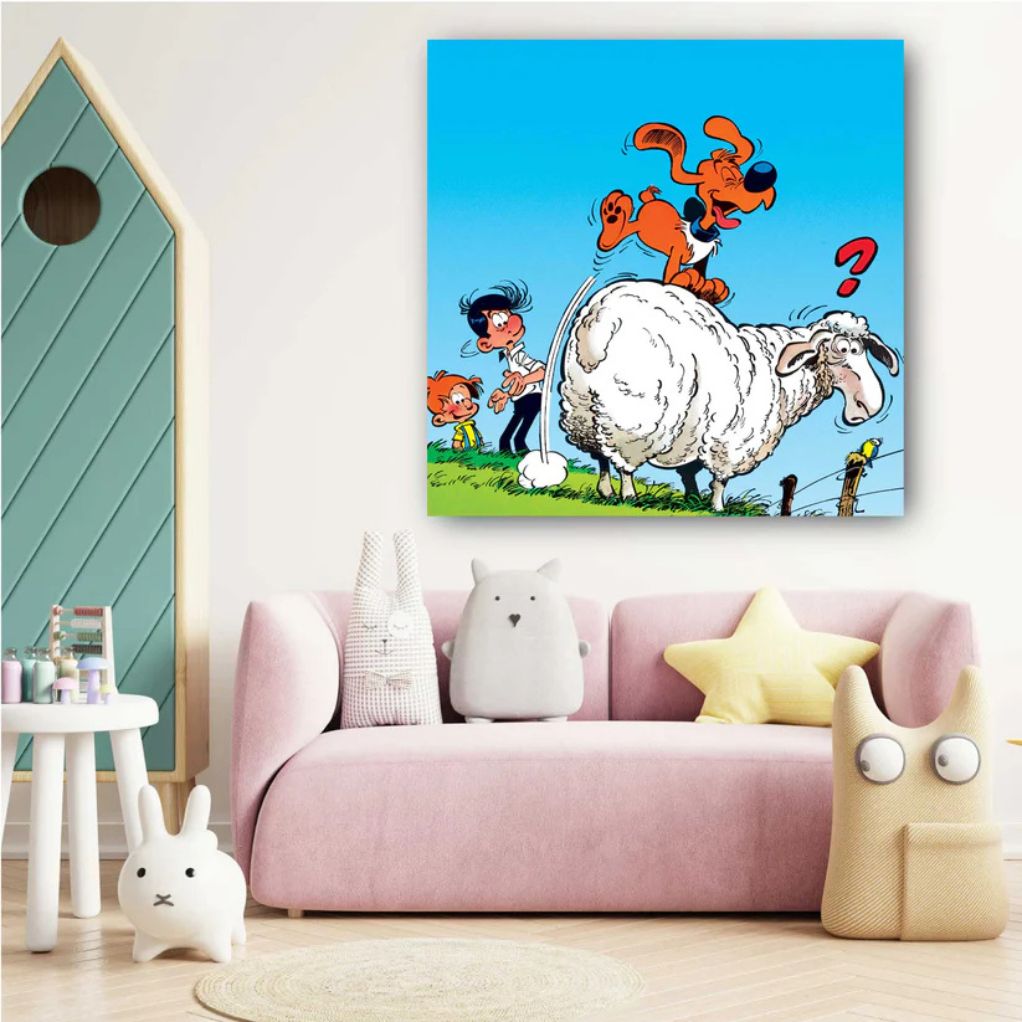 Tableau Boule et Bill 2 - Saute-mouton 80x80 cm - secondaire-6