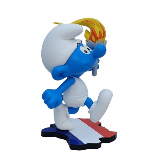 Figurine Schtroumpf porteur de la flamme Olympique - secondaire-2