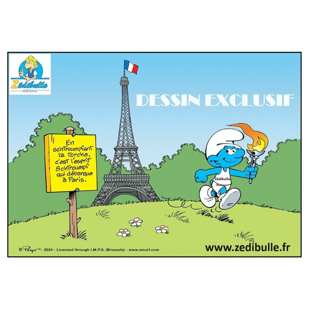 Figurine Schtroumpf porteur de la flamme Olympique - secondaire-6