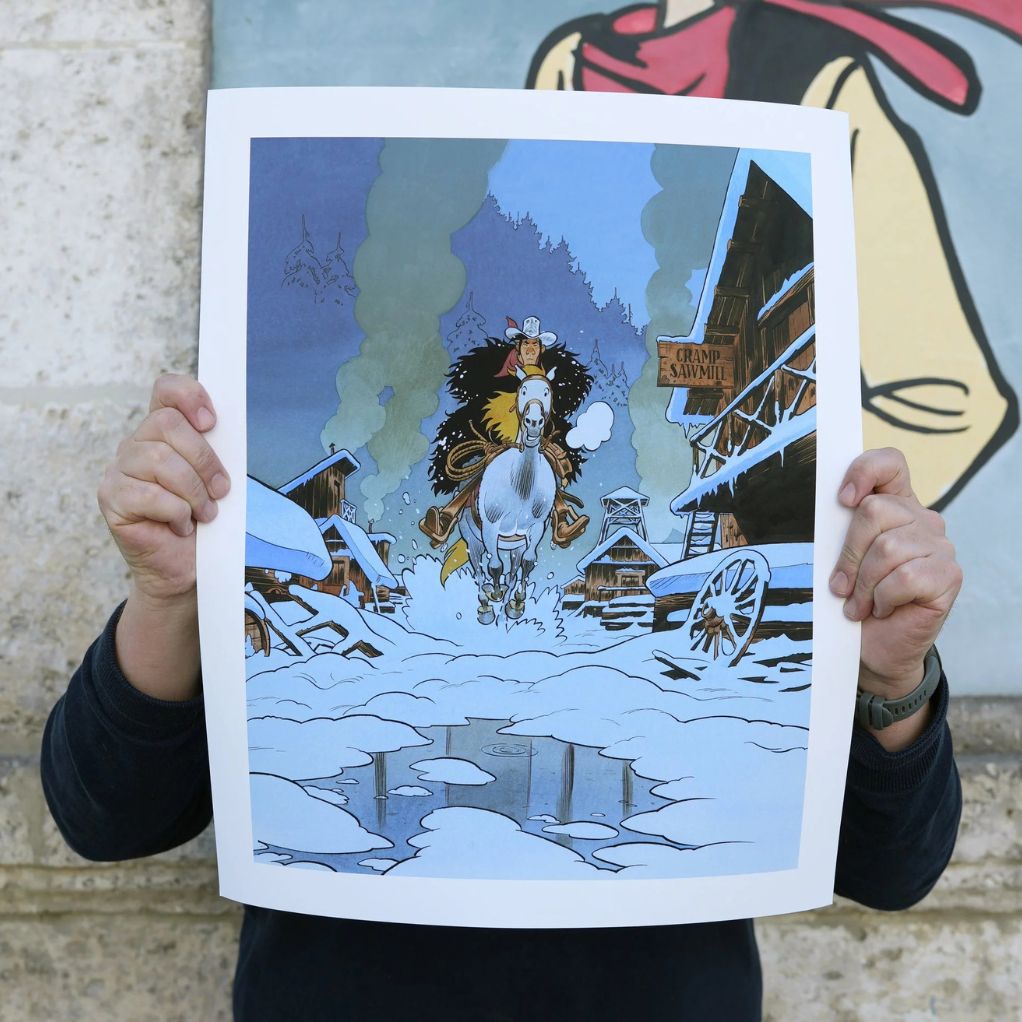 Digigraphie Lucky Luke - Galop dans la neige - secondaire-1