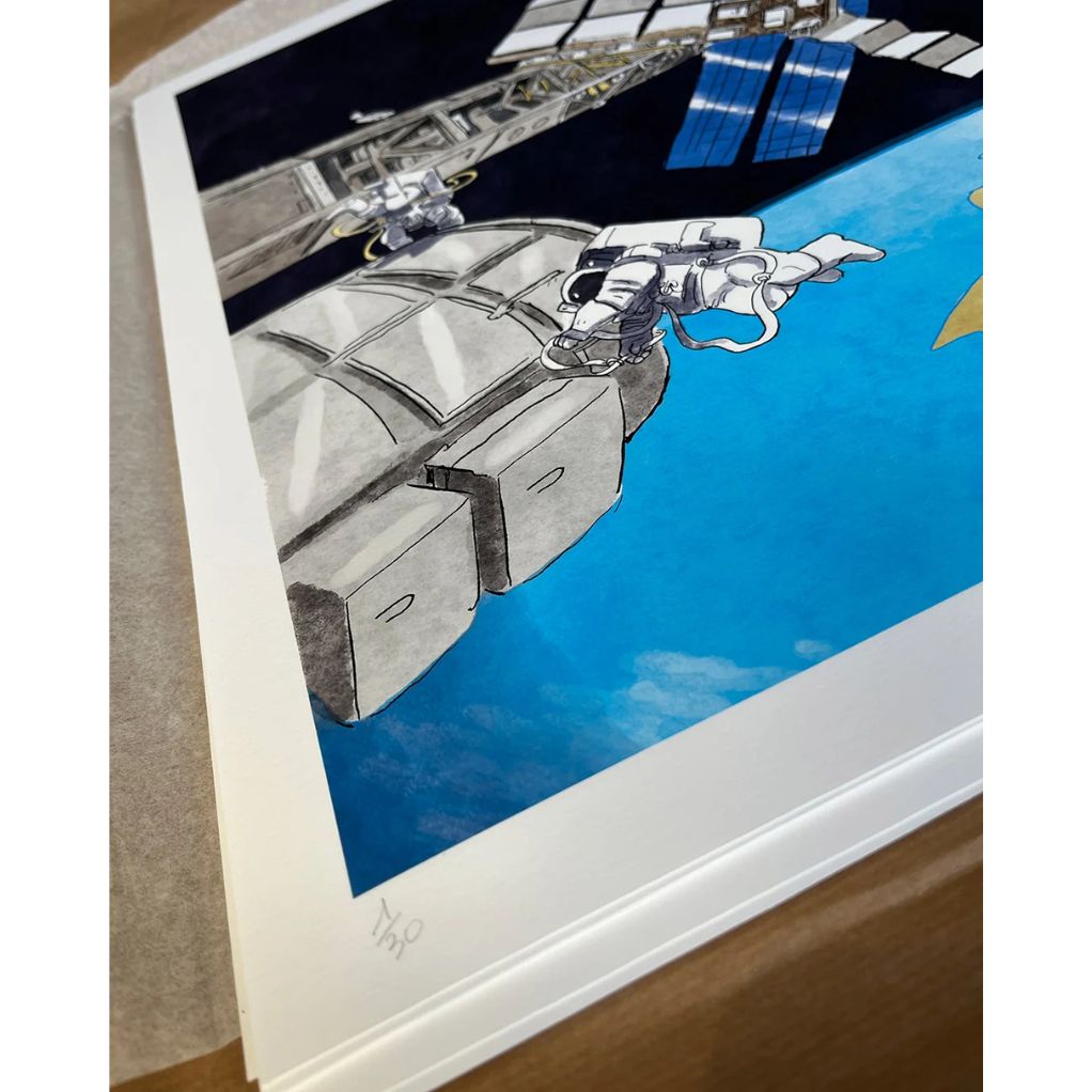 Tirage d'art - Dans la combi de Thomas Pesquet - secondaire-3