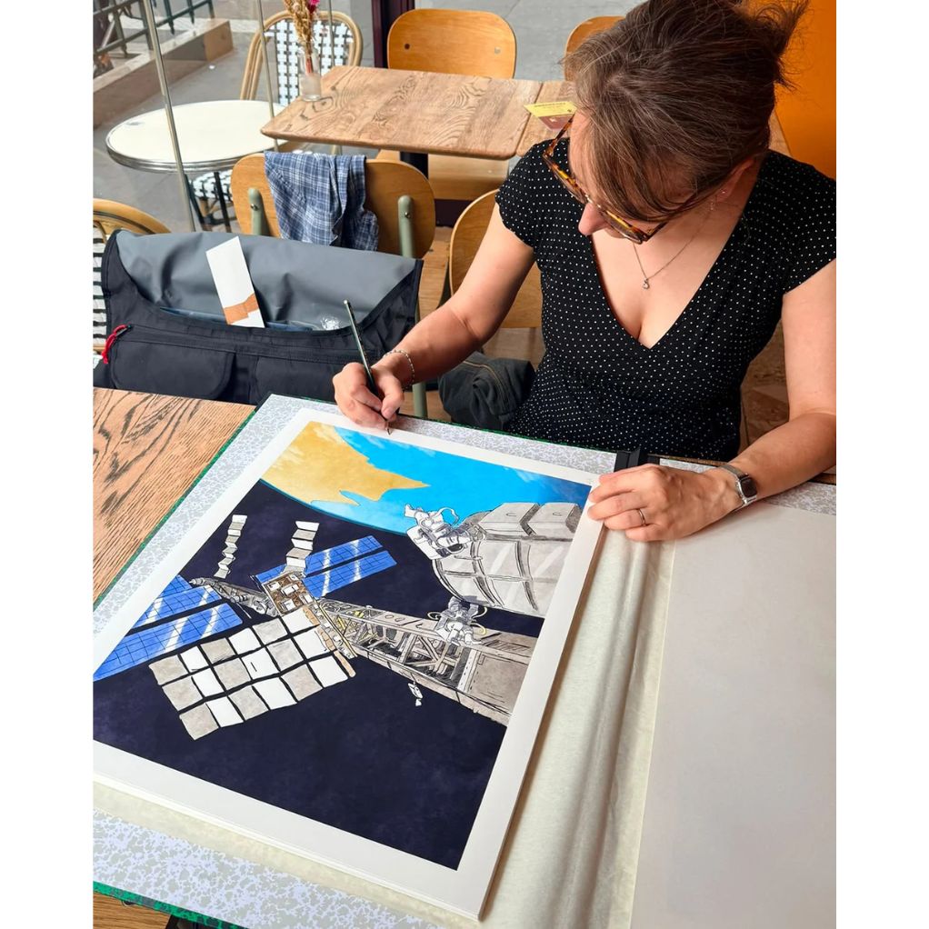 Tirage d'art - Dans la combi de Thomas Pesquet - secondaire-4