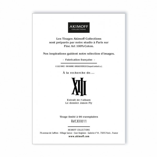 XIII art print - The Jason Fly file - Akimoff