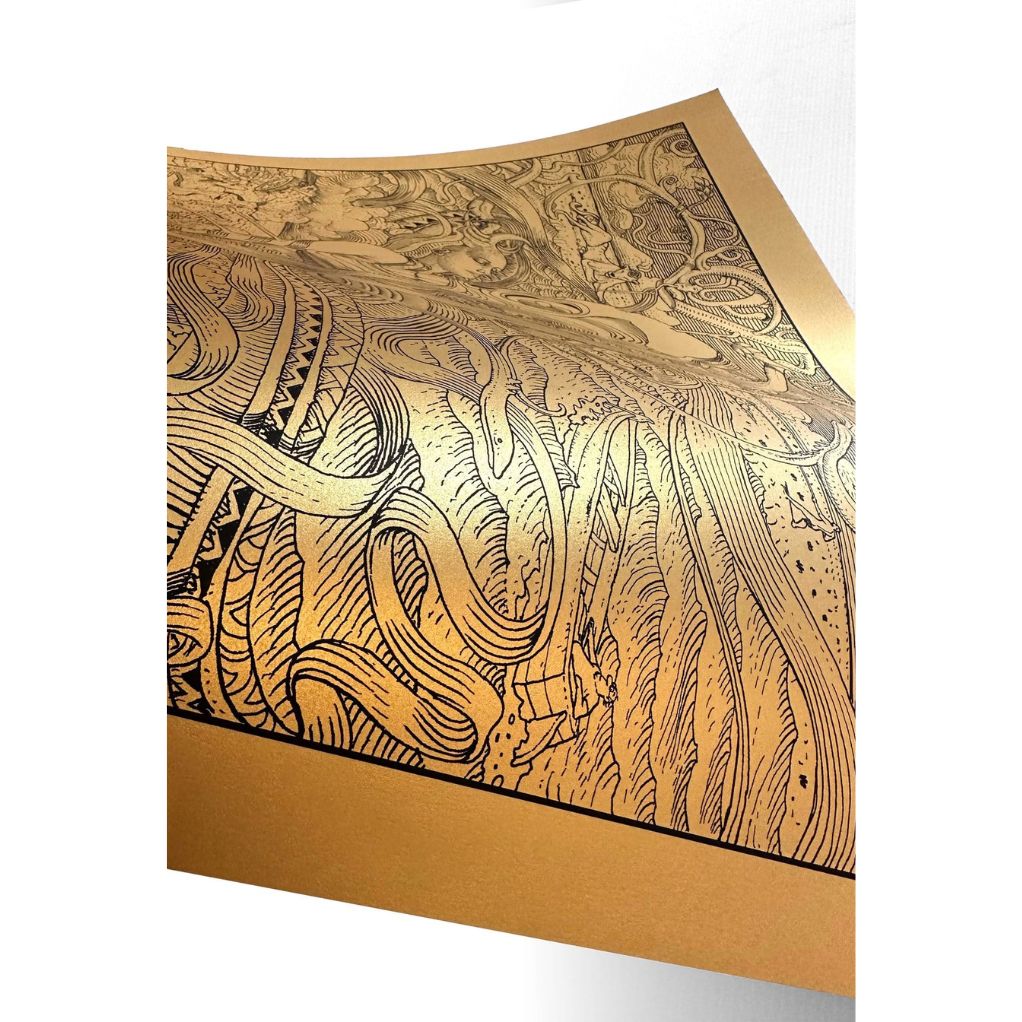 Sérigraphie - Le rêve du Major (Crâne) - Version Gold - secondaire-3