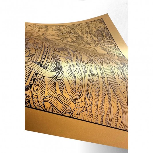 Sérigraphie - Le rêve du Major (Crâne) - Version Gold - secondaire-3